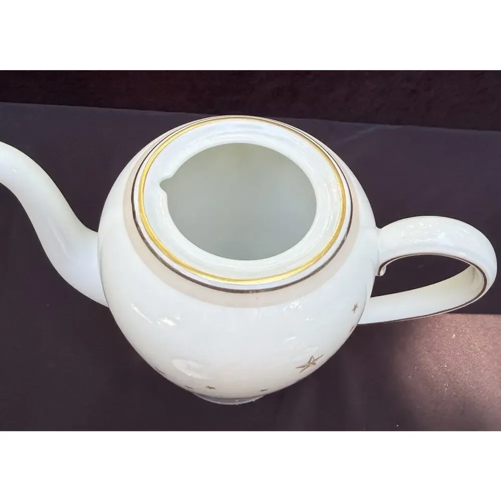 Rare Vintage Bing & Grondahl Milky Way Gold Star Pattern Tea Pot Cream & Sugar